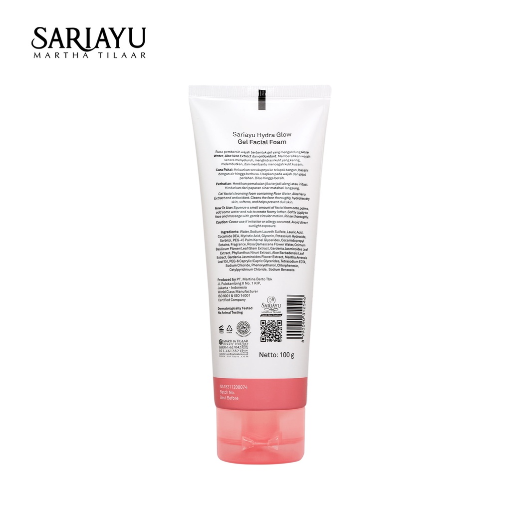 ★ BB ★  Sariayu Hydra Glow Gel Facial Foam 100gr - Sari Ayu