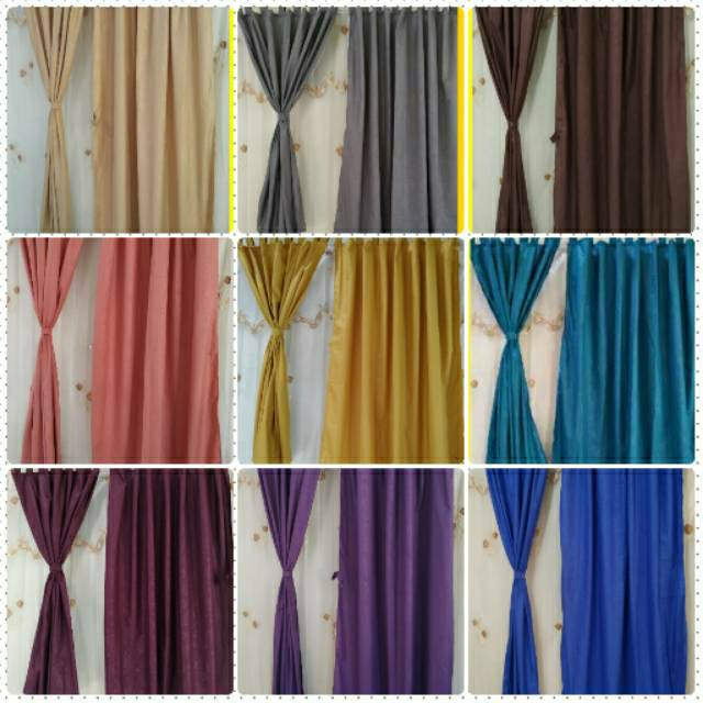 Gorden Jendela Pendek Polos Embos Gorden Kecil Jendela Kamar uk 120x120