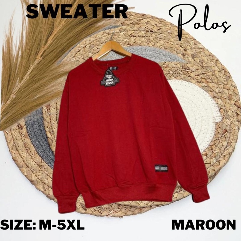 Sweater Crewneck Sweatshirt Polos SIZE M - XXL Cowok Cewek / Pria Wanita Original WOC