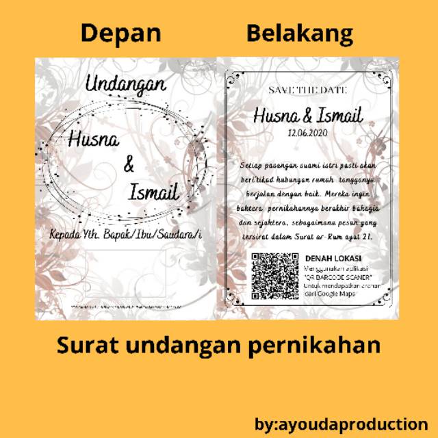 Surat Undangan Pernikahan Murah Undangan Pernikahan Paket Lengkap Shopee Indonesia