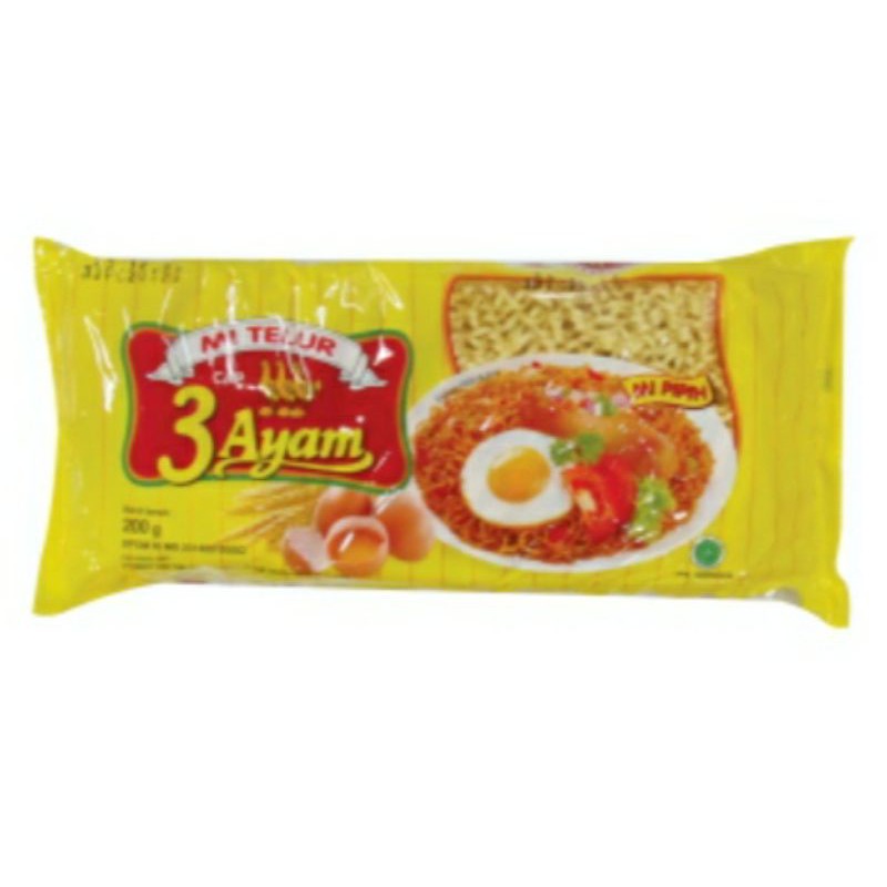 

Mi Telur 3 Ayam Bungkus Kuning (Mi Keriting) 200g