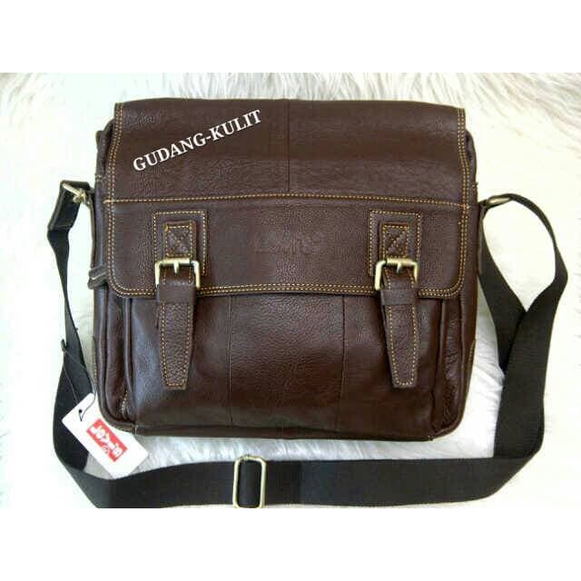 tas selempang/tas kerja pria &amp- wanita kulit asli-LEVIS.