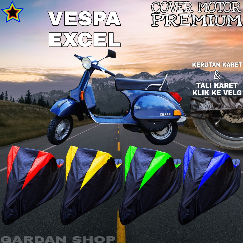 Sarung Motor VESPA EXCEL Hitam KOMBINASI Body Cover Penutup Vespa PREMIUM