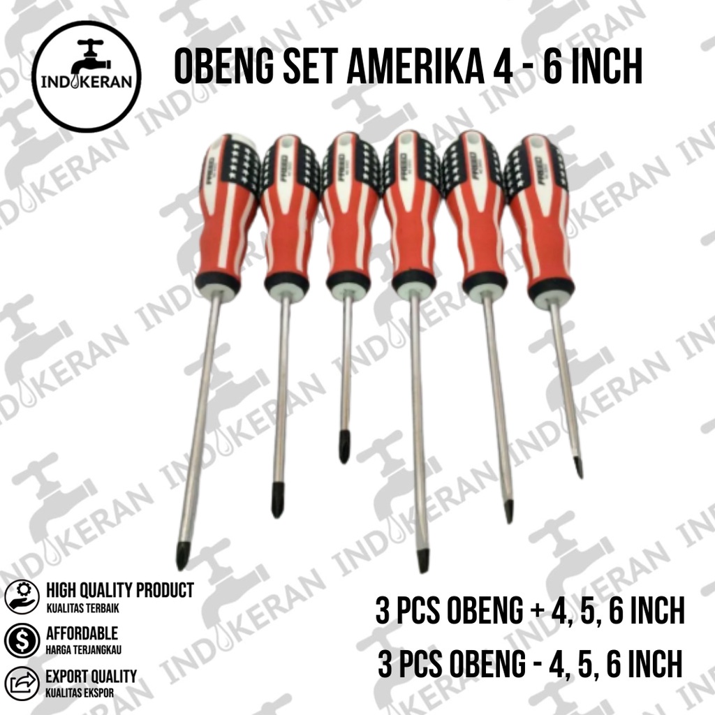 INDOKERAN - Obeng Set Amerika 4 - 6 Inch