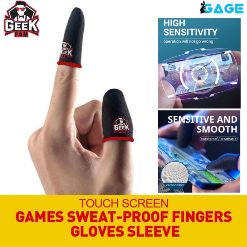 2pcs GEEK FAM Sarung Jari Jempol Anti Keringat Game ff pubg ml mobile legend Super Sensitive Premium