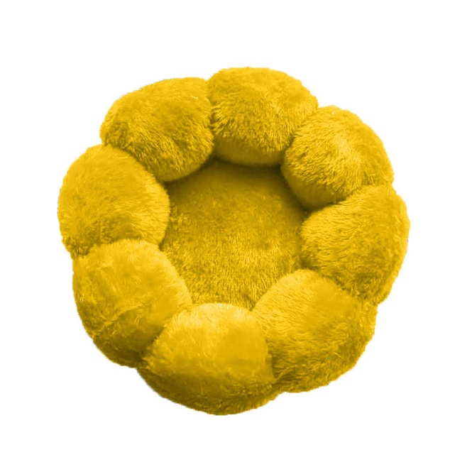 Tempat Tidur Kucing Karakter Bunga/Kasur Kucing Bulu Empuk Dan Murah/Bantal Kucing/Ranjang Kucing/Keranjang Kucing/Cat Bed/Alas Tidur Kucing Murah Hangat Dan Tebal/Rumah kucing/Kandang Kucing/Pelengkapan Kucing Dan Hewan-Kuning