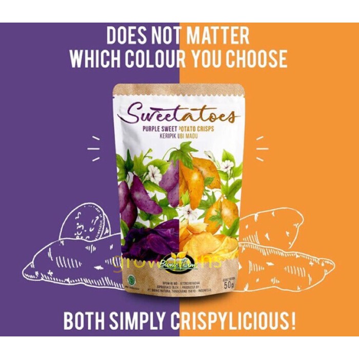 

Bionic Farm Sweetatoes Purple Sweet Potato Crips Keripik Ubi Ungu 50g
