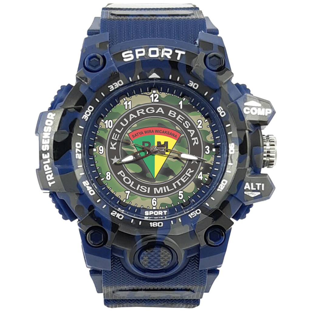 {Istimewa} Jam Tangan PM - POLISI MILITER 10 Biru Army Water Resistant