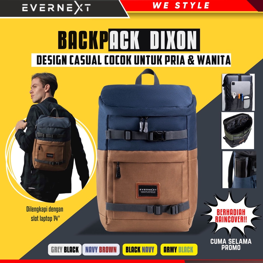 Tas ransel backpack dixon laptop 14 inch  sekolah kuliah  kerja  pria wanita  branded kualitas terba