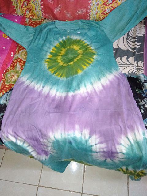 Matahari Gamis Kaos Pelangi Tiedye Batik Payung Jumbo Syari Adem