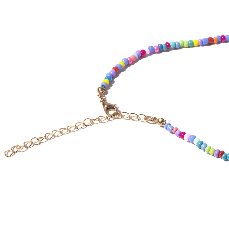 Kalung Choker Manik-Manik Warna-Warni Gaya Bohemia