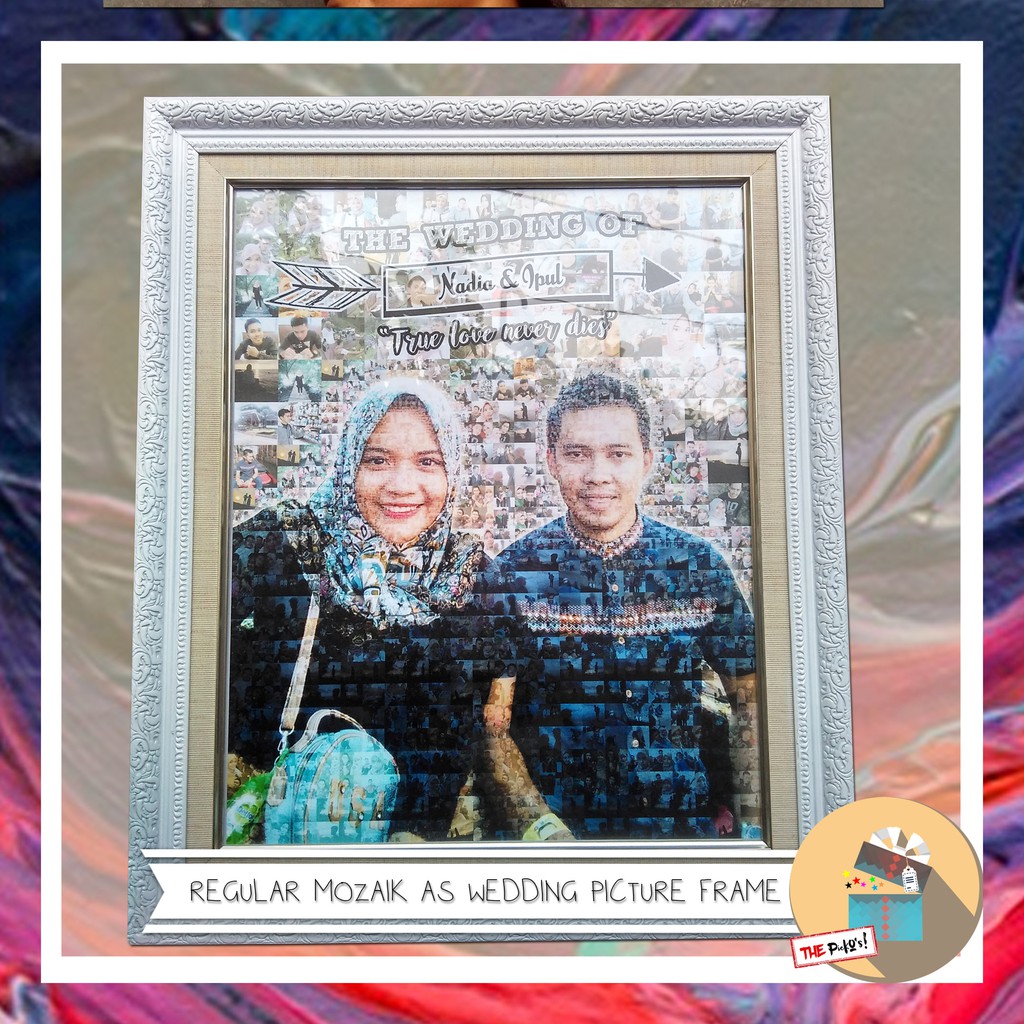 MOZAIK FOTO EDISI KADO WISUDA TIPE SKETCH BINGKAI UK20x25