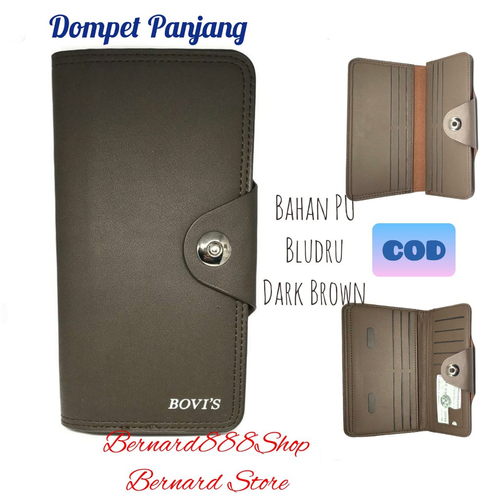 Dompet Pria Dompet Laki2 Dompet Panjang Kancing Magnit Bahan PU Leather Brudu