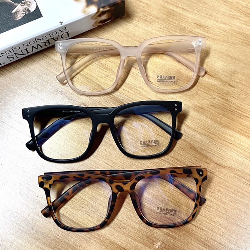 （YUZHU）COD Retro Square TR90 Ultralight Square Kacamata Fashion Korea Kacamata Anti Cahaya Biru untuk Wanita/Pria