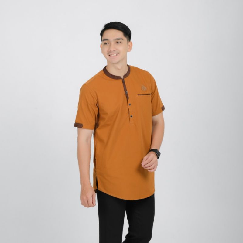 BAJU KOKO KURTA PAKISTAN LENGAN PENDEK BERKUALITAS WARNA MAROON, NAVY, ARMY, MOCCA, PINK, MUSTARD