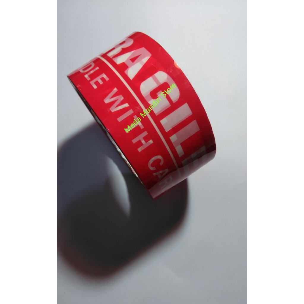 

Lakban Fragile Merah Bening 2 inch 50 Yard