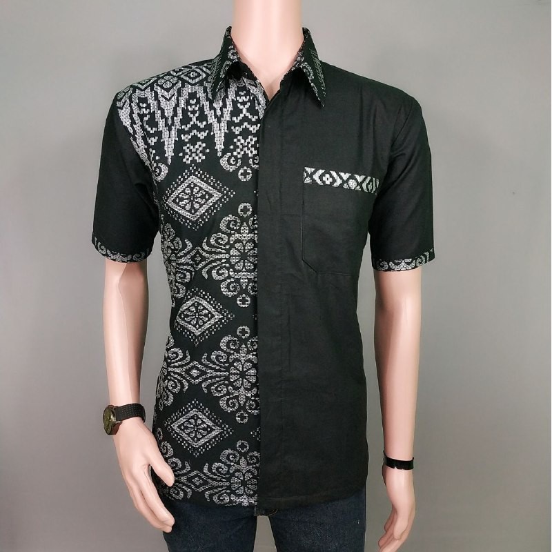 106+ Model Baju Batik Cowok Kombinasi Terbaru