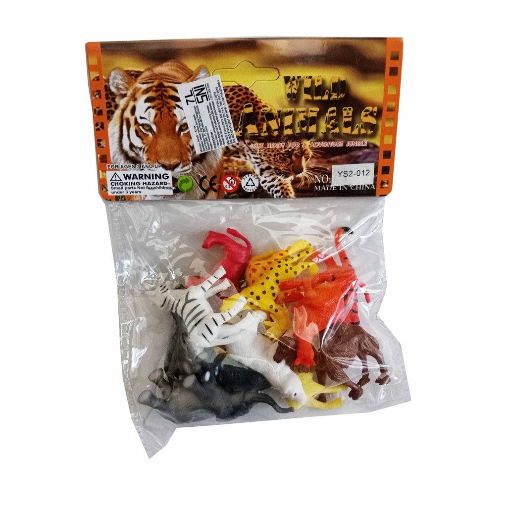 Mainan Set Miniatur Wild Animal Mini isi 12 pcs