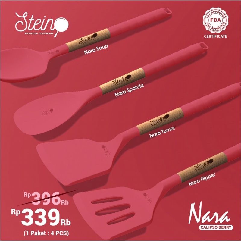 Stein NARA QWARTET Steincookware 4 Spatula Set Nara Stein