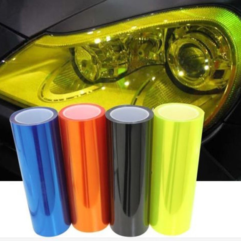 [HOT DEALS] Stiker Vinyl Film Warna Kuning untuk Lampu Depan / Belakang Mobil 12 Warna // Premium