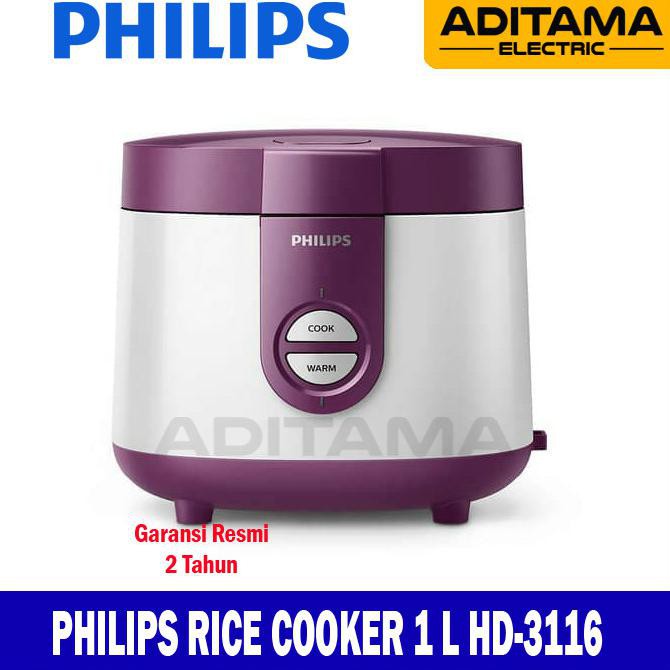 Rice Cooker Hd3116/ Magic Com Philips 1 Liter Hd-3116 Pro Ceramic+ - Tanpa Bubble - Promo 