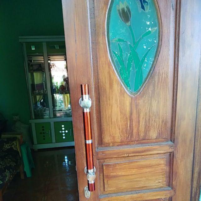 Handle Pintu Rumah 45 Cm Bulat Stainles Tarikan Gagang Kunci Pintu Spongbob Transparan Natural 3 Cm