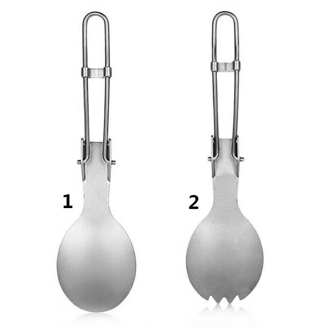 Edcgear sendok bergigi lipat titanium folding the spoon ultralight piknik camping adventure