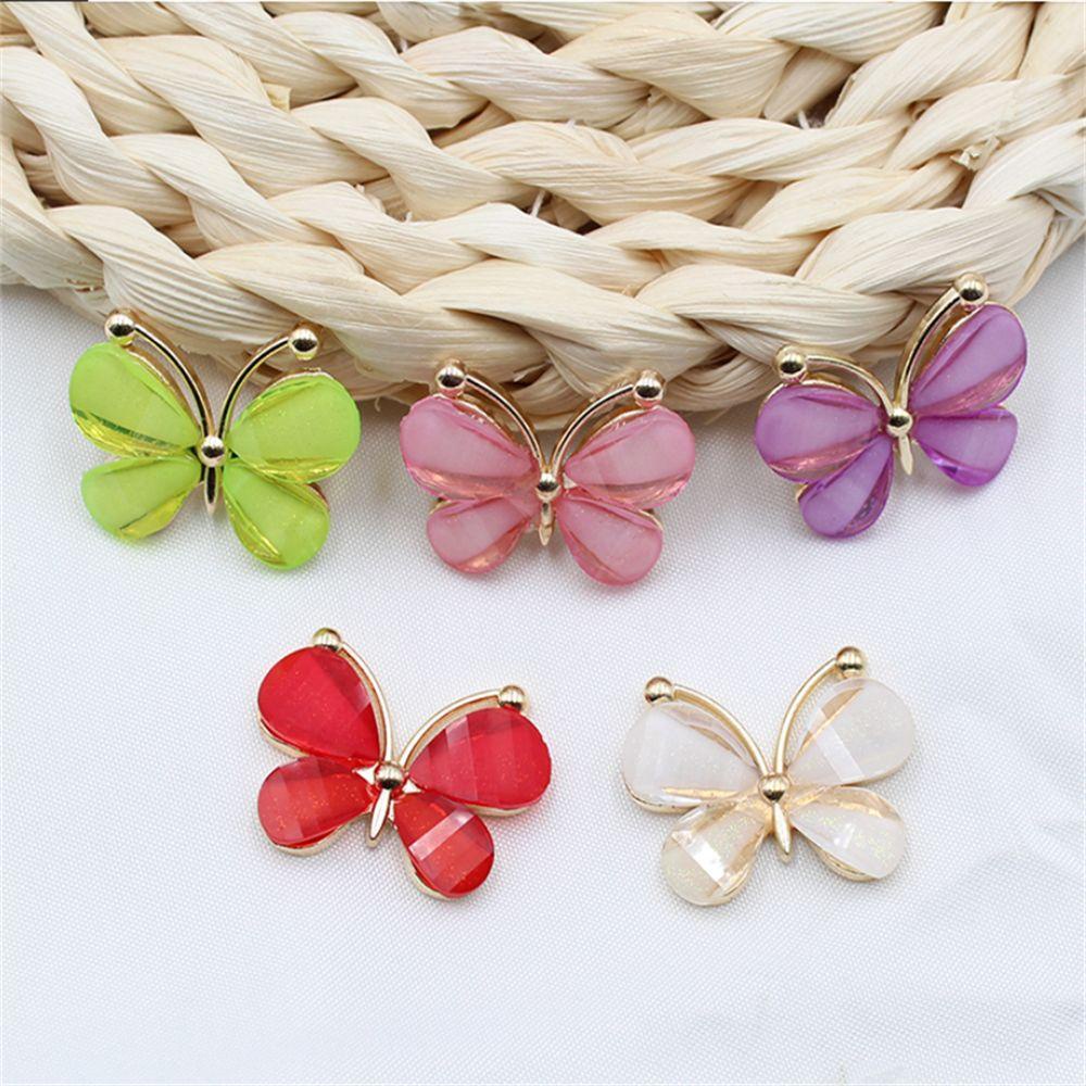 Top 10pcs Kaca Patri Lucu DIY Kupu-Kupu Perhiasan Aksesoris