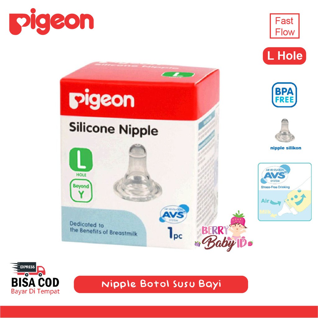 Pigeon Silicone Nipple Box Dot Teat Botol Susu Bayi Size S M L Berry Mart