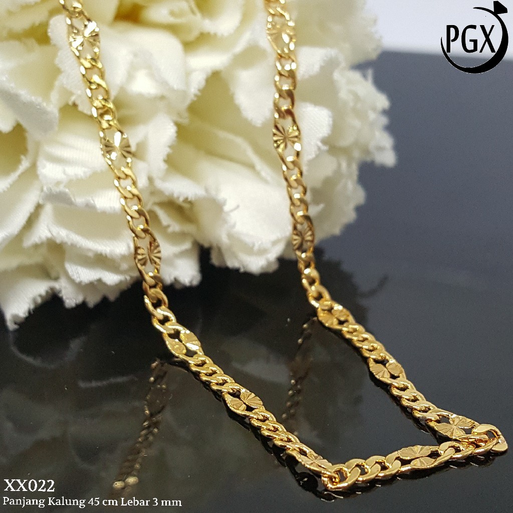 PGX Kalung Pria Wanita Xuping Perhiasan Lapis Emas Aksesoris Fashion Premium - XX022