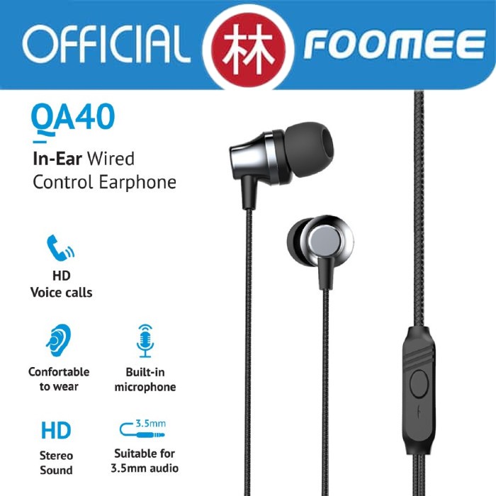 Foomee QA40 In-ear Control Wired Earphone