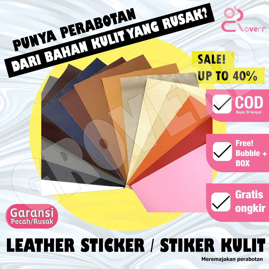 Sticker Stiker Tambalan Penambal Perbaikan Leather Leater Bahan Kulit Kualitas Import Sarung Jok Motor Kursi Mobil Sofa Tas Furniture Uk. 20 x 120 Multifungsi Berkualitas SL2