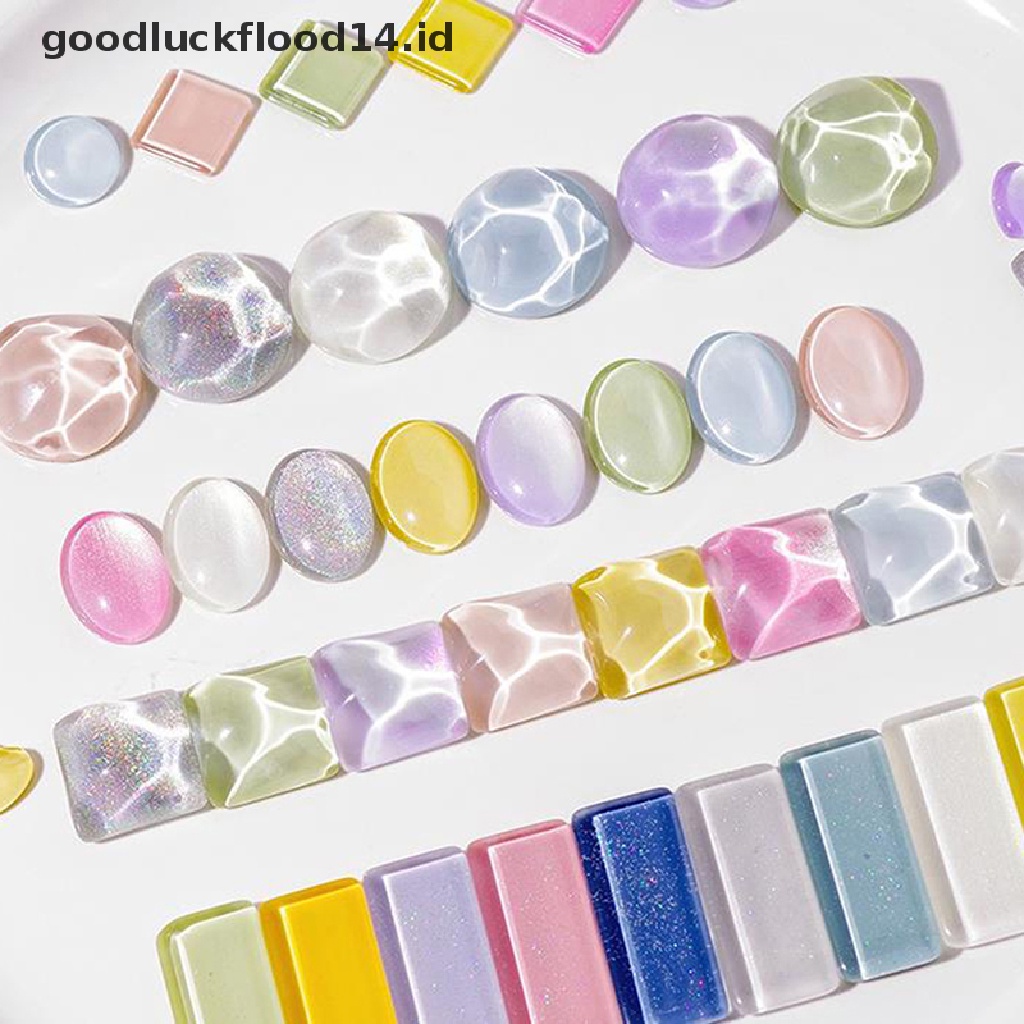 [OOID] 40Pcs Transparent Glass Nail Art Display Showing Polish Color Board Tips Tools ID