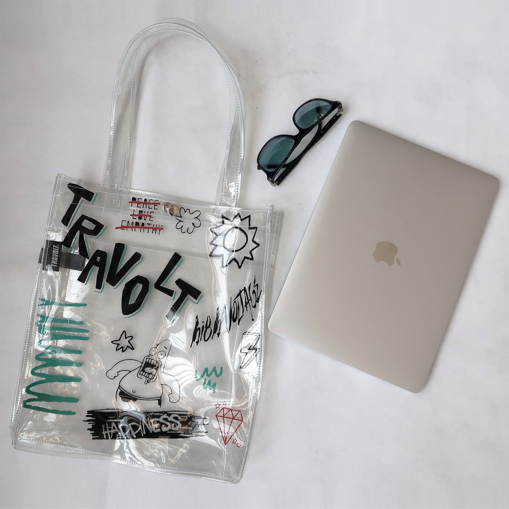 Totebag Transparant - Peace - Tas Transparan - Travolt