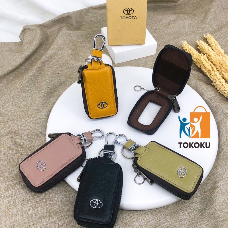 Gantungan kunci mobil motor TOYOTA kotak Dompet STNK Kulit Asli Gantungan Kunci Keyless