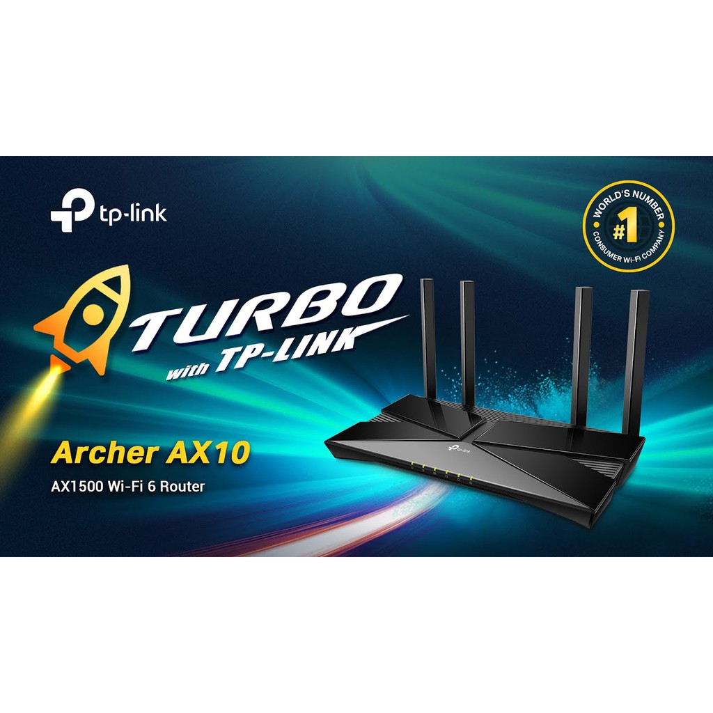 Wireless router tp-link 1.5Gbps Gigabit lan rj45 4 antenna OFDMA VPN Wi-Fi 6 Router AX1500 Next Gen Archer ax10 ax-10