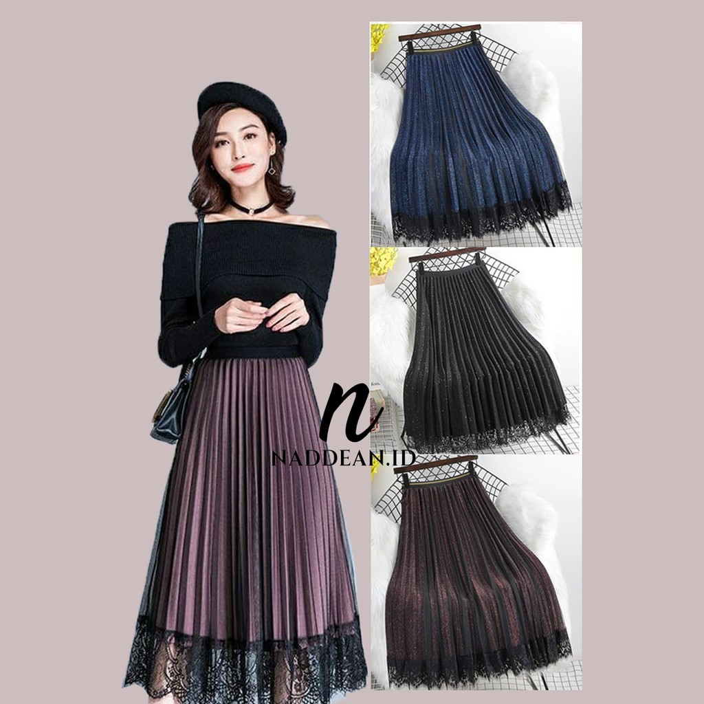 Naddean - Rok Tutu Renda Glitter Import / Tutu Maxi Skirt Import