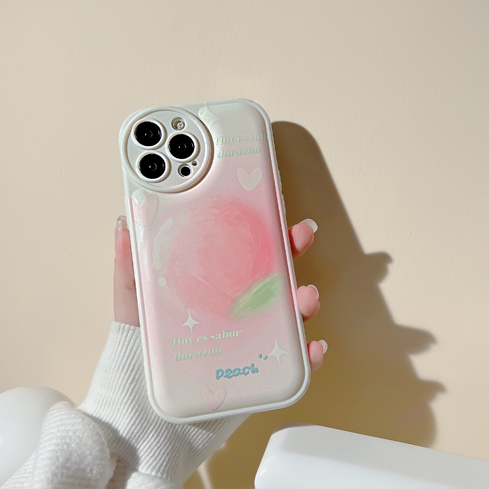 Case Pelindung Motif Buah Peach Untuk Iphone 13 7 + 8 Plus SE 2020 XS XR 11 12 PRO MAX