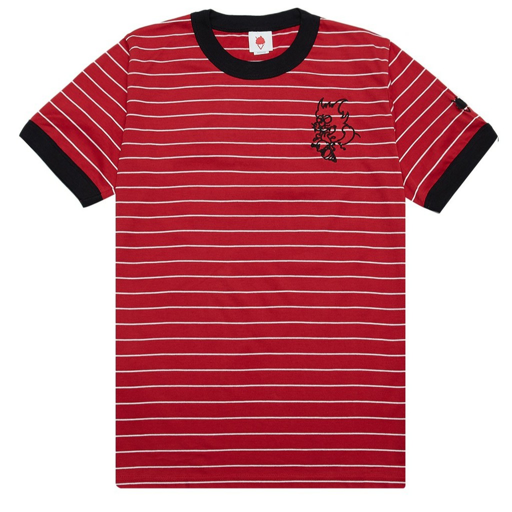 

SundaySundayCo - Kaos Pria - Basic Stripe Red Rib Black