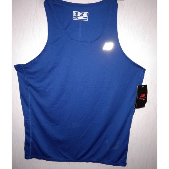 Original 100 % Kaos Training Running NewBalance Sleeveless NB DRY Blue Reflective