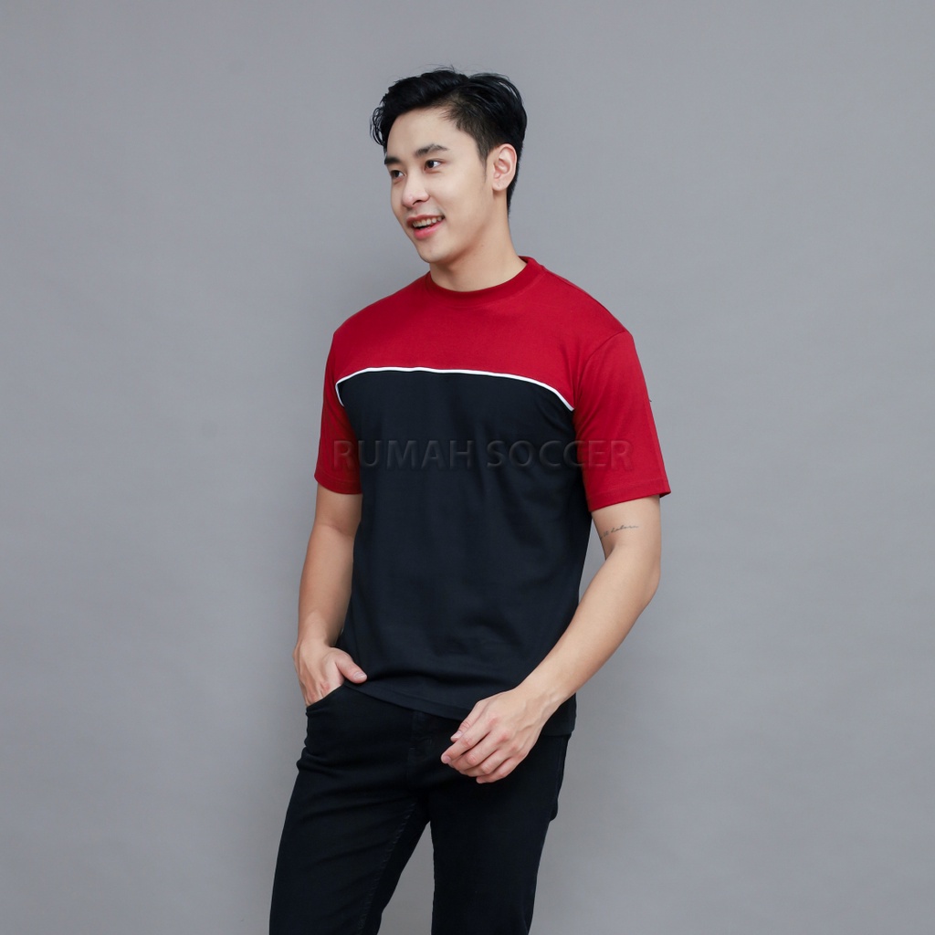 Tshirt Kaos Oblong Pria Cowok Dewasa Distro Keren Warna Kombinasi Polos Bahan Tebal PHANTOM Terbaru