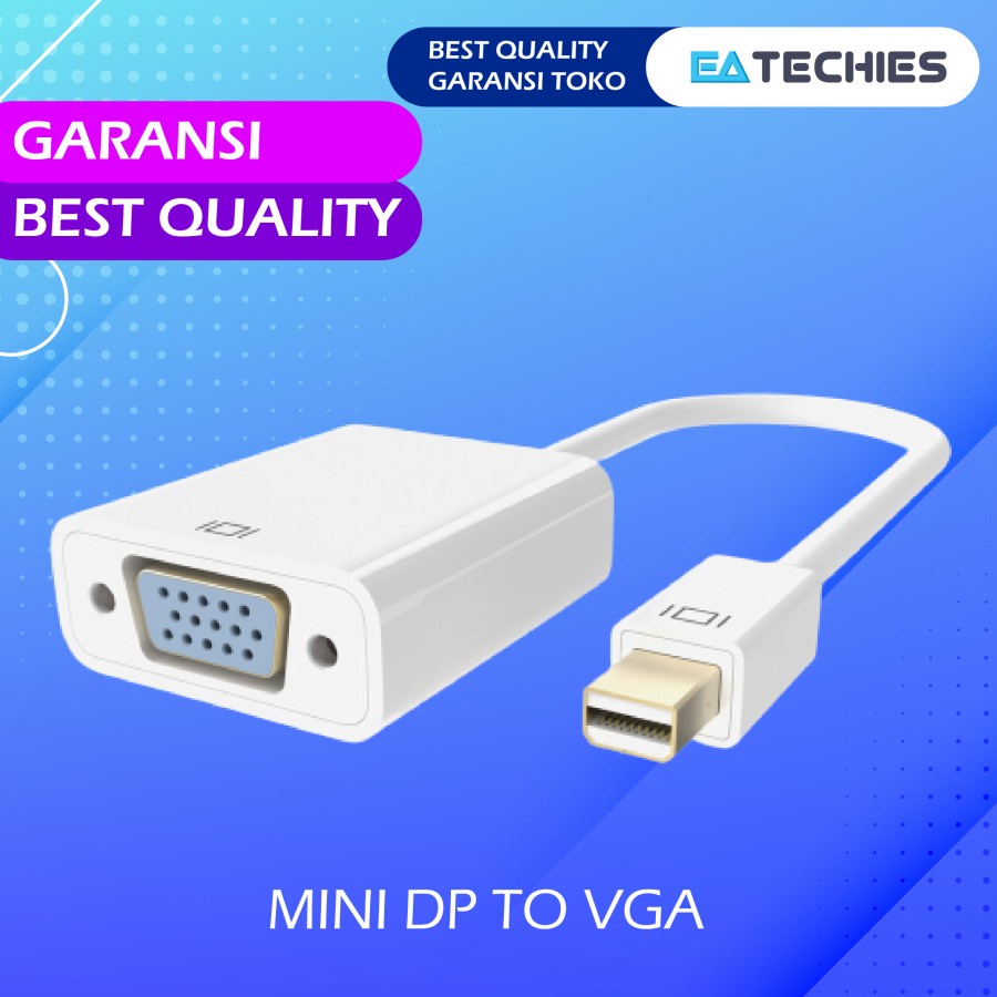 Converter Mini DP to VGA / Thunderbolt / Mini DisplayPort ke VGA / Konektor Adapter Display Port Macbook Mac book