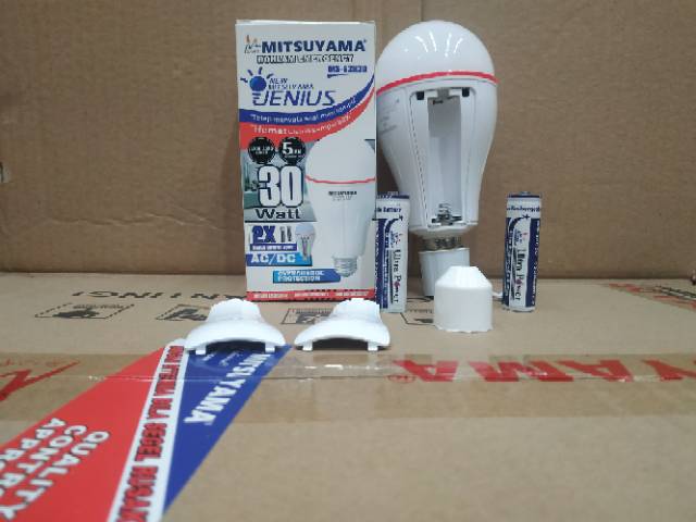 Lampu Bohlam Emergency  Jenius 30Watt Ajaib 2 Baterai MS-E3930 New