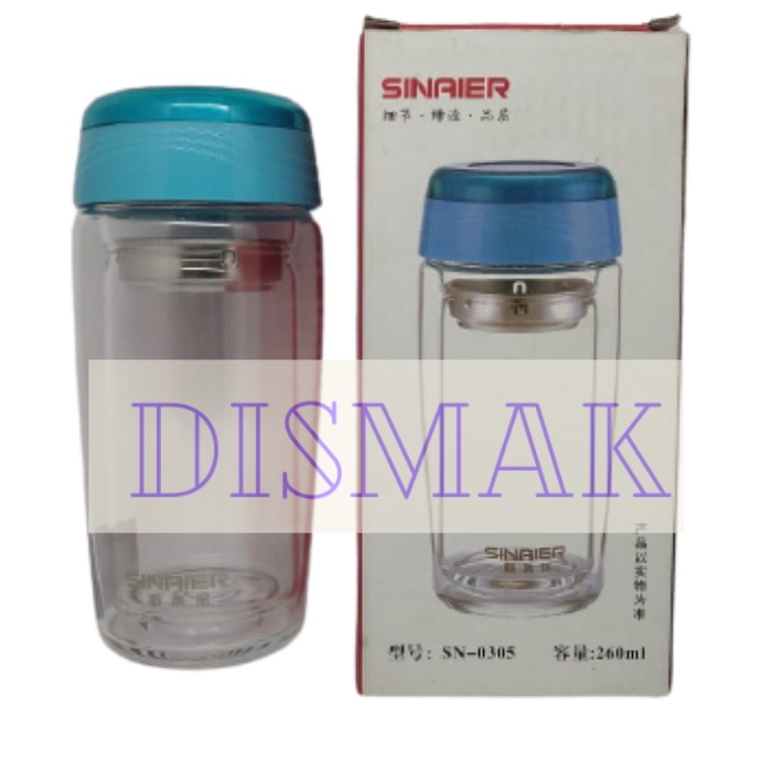 Double Glass Travel Mug with Tea Strainer