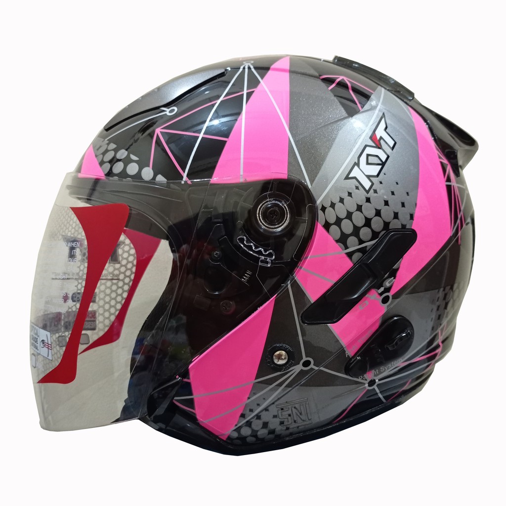 HELM KYT GALAXY SLIDE 6 BLACK PINK DOUBLE VISOR ORIGINAL KYT Shopee