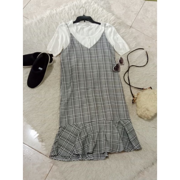 SET OVERAL MOTIF TARTAN + INNER