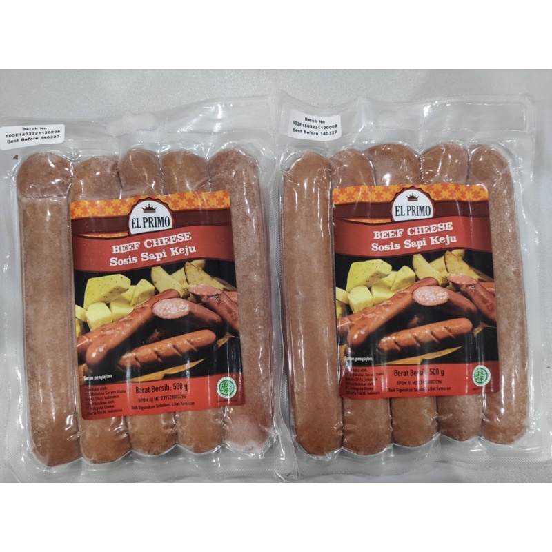 Jual Elprimo Sosis Sapi Daging Keju Beef Cheese Sausage 500 Gr