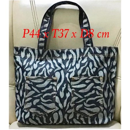 TOTE BAG / TAS TENUN DENIM JACQUARD