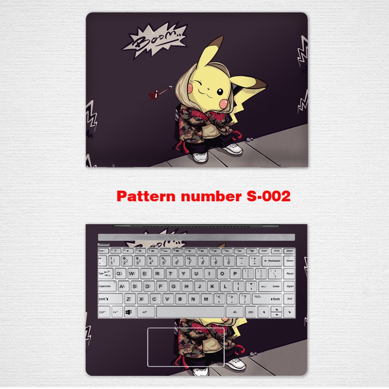 2 Pcs Stiker Pelindung Laptop Notebook UNIVERSAL Motif Pikachu Ukuran 12 13 14 15.6 Inch ASUS A510U S4000 S410U S4300U S5300US510u