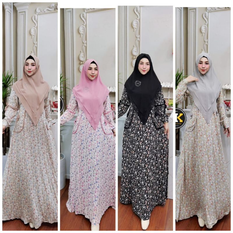 ready home dress bunga by HK dermawan // gamis ORI